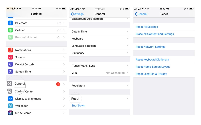 Fix iPhone Restart When Entering Passcode - reset network settings