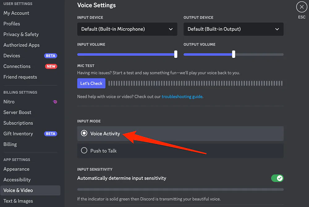 How To Change Your Discord Voice Input Mode On Desktop - input mode