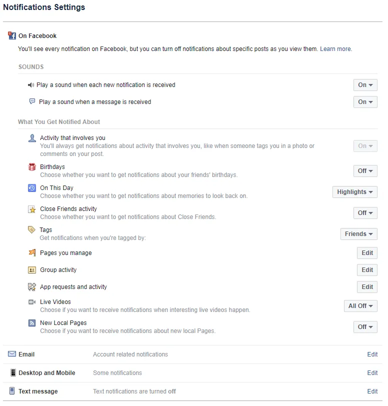 How To Turn Off @Friends Notifications On Facebook - pc settings