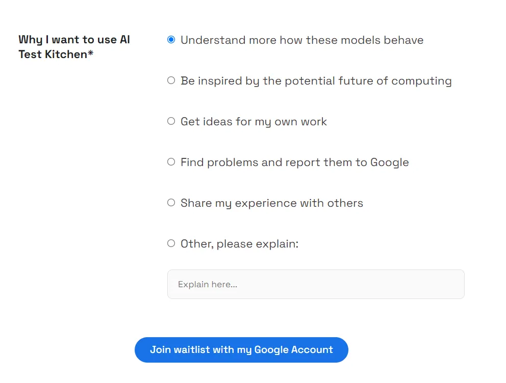 How To Join AI Test Kitchen Waitlist? - the reason