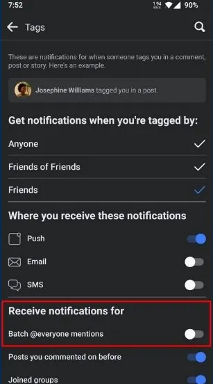 How To Turn Off @Friends Notifications On Facebook - off