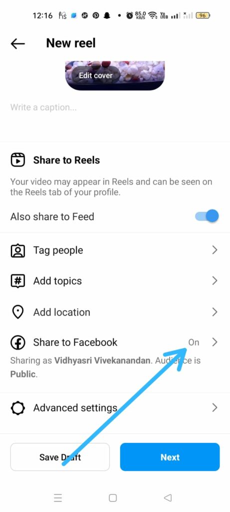 How To Share Instagram Reel To Facebook?
 turn on