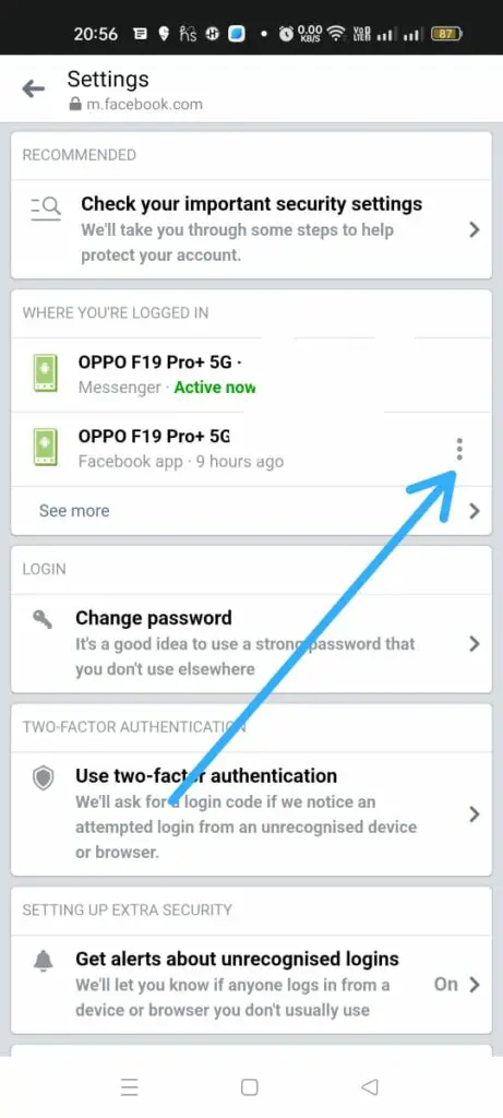 How To Logout Of Messenger?  dots icon