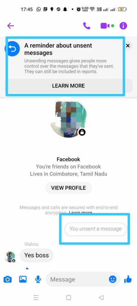How To Unsend A Message On Messenger? notification
