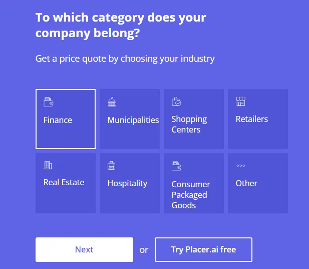 Placer AI Reviews - choose industry