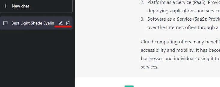 How To Delete ChatGPT Conversation History - delete icon