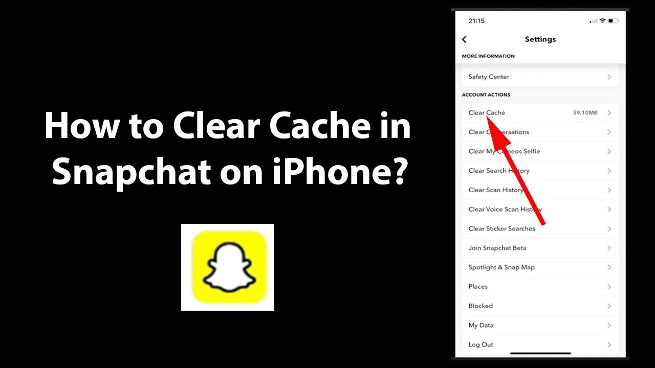 how to clear snapchat cache on iPhone