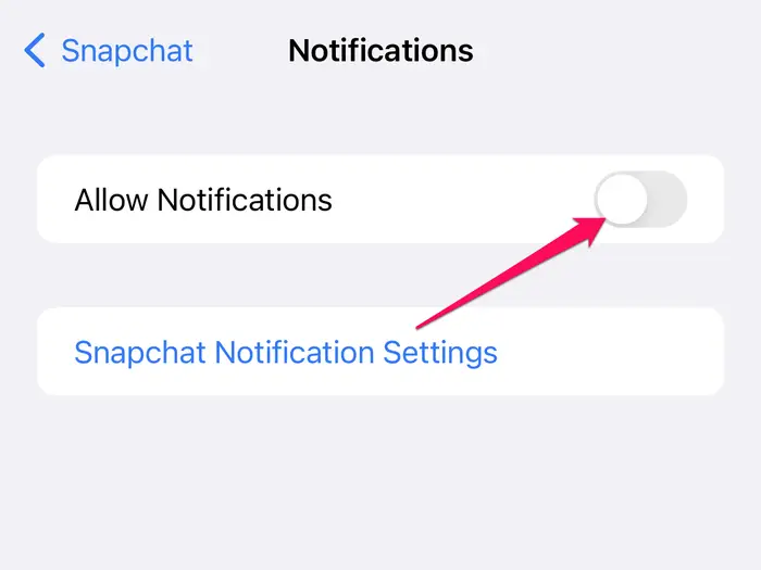 How To Turn Off Story Notifications On Snapchat - disable notifications in iPhone
