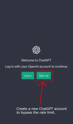 How To Fix ChatGPT Error Too Many Request In 1 Hour Try Again Later - create new account
