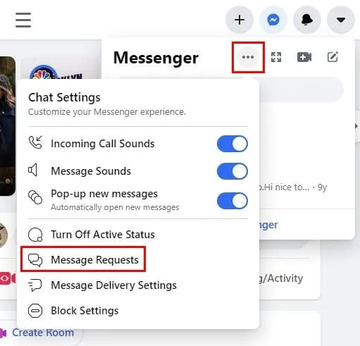 How To Check Facebook Messenger Message Request - pc