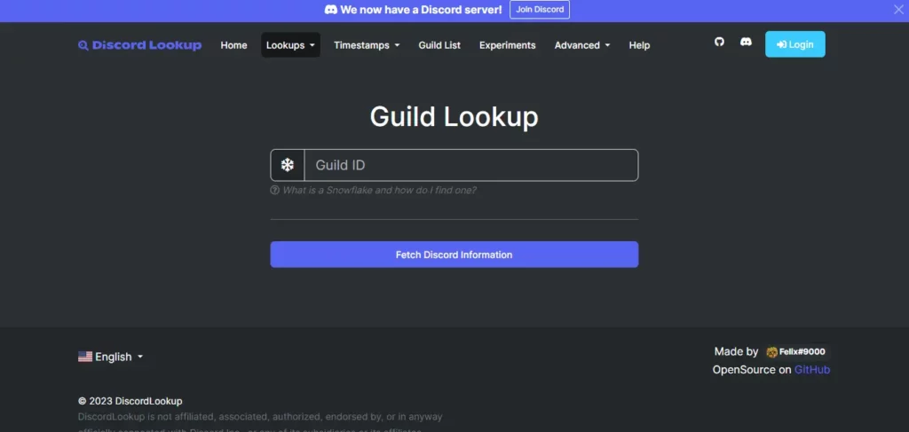Discord Guild Lookup
