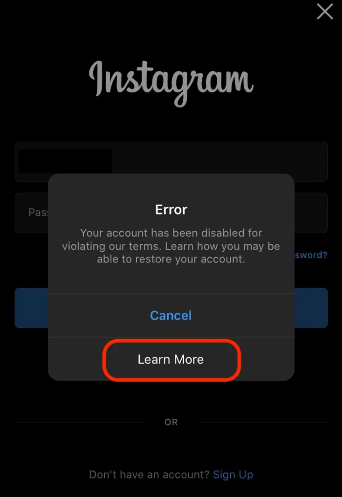 Fix Instagram Error