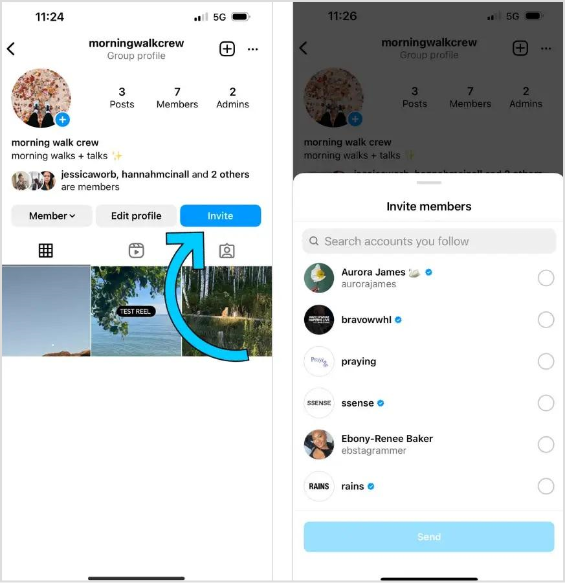 How To Create Instagram Group Profiles  - invite for Group Profiles