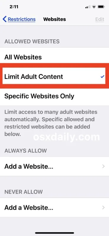 How To Get Out Of Incognito On iPhone - limit adult content