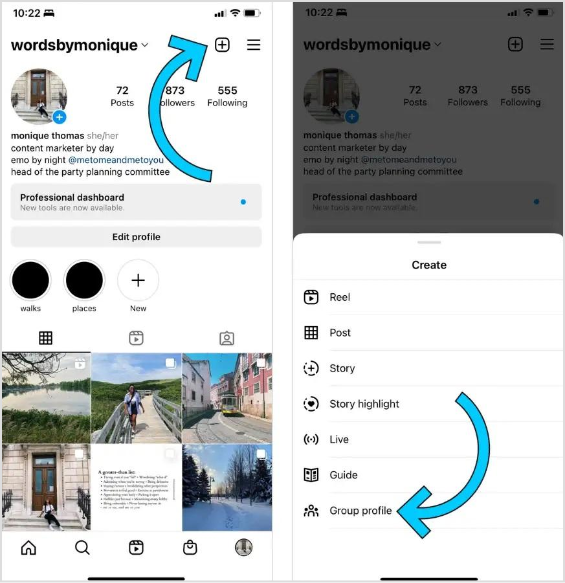 How To Create Instagram Group Profiles - add icon