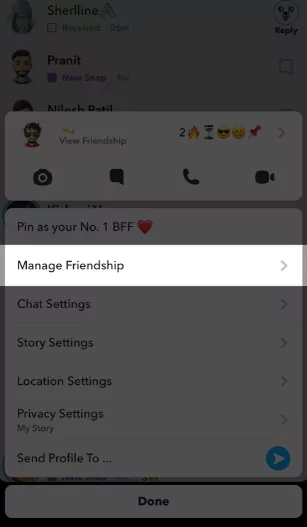 How To Use Friendship Profiles In Snapchat - manage Friendship