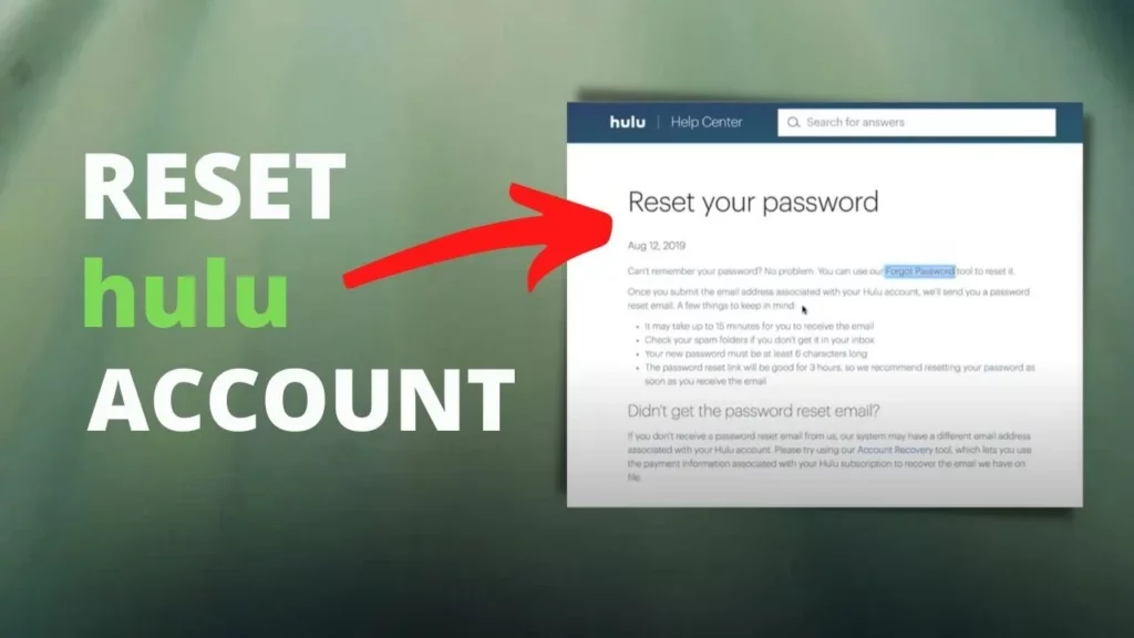How To Recover Forgotten Hulu Password
