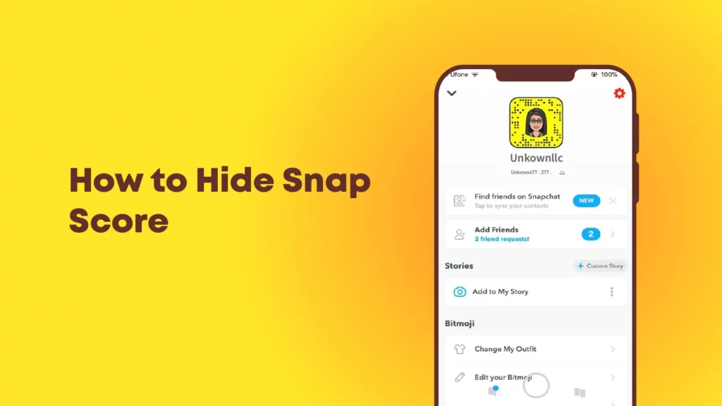 how to hide your snap score