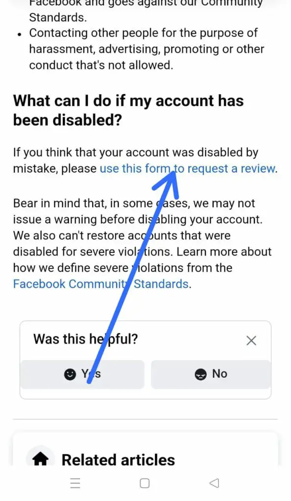 How To Contact Facebook Support For Disabled Account Recovery? use this form