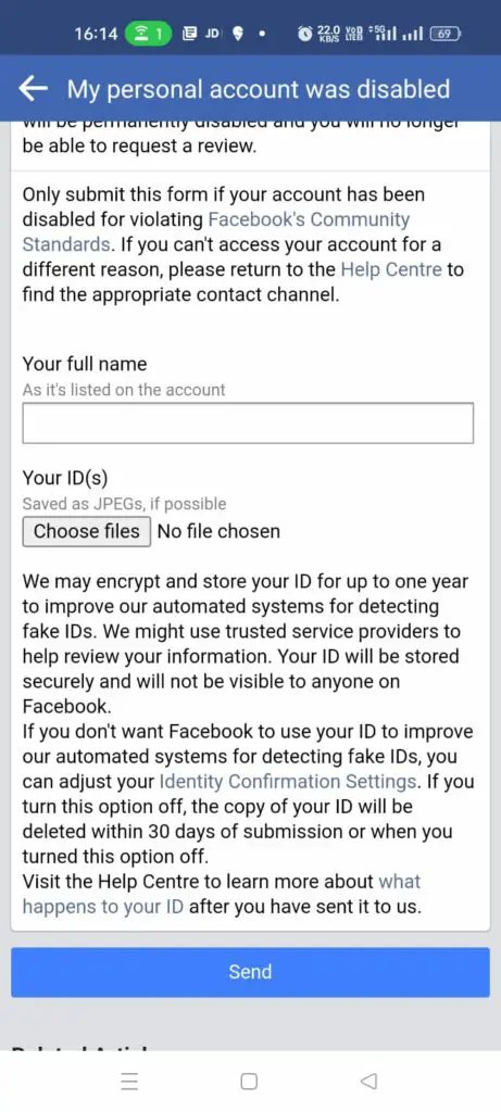 How To Contact Facebook Support For Disabled Account Recovery? name