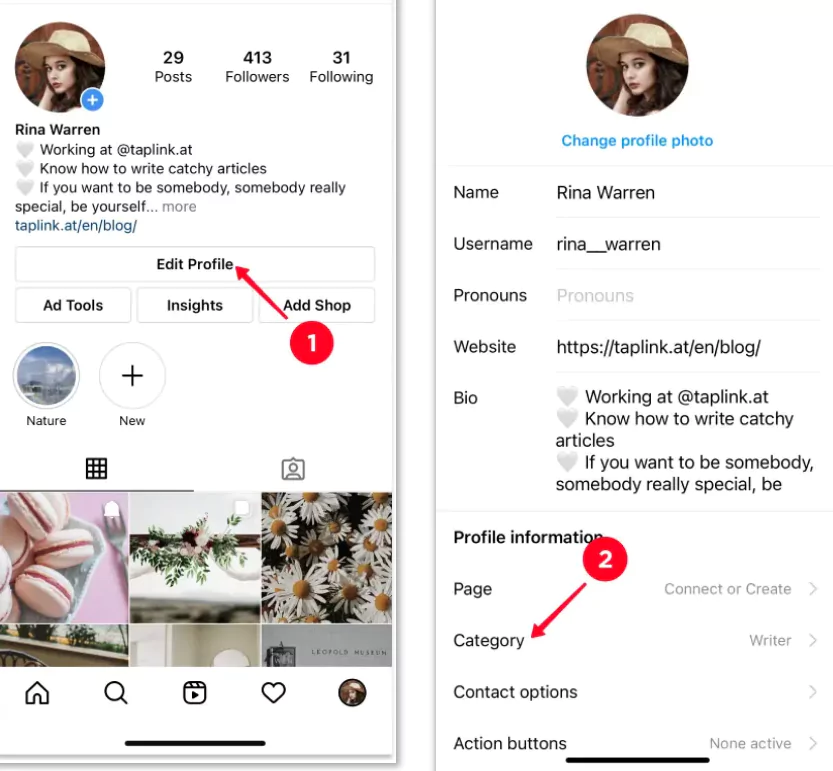 How To Put Info On Instagram - category