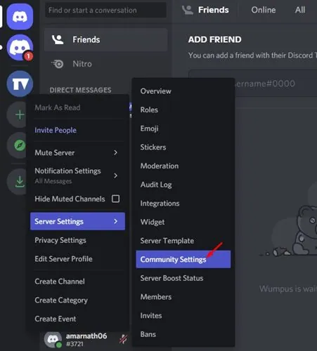 How To Know If My Discord Server Is Public - community settings