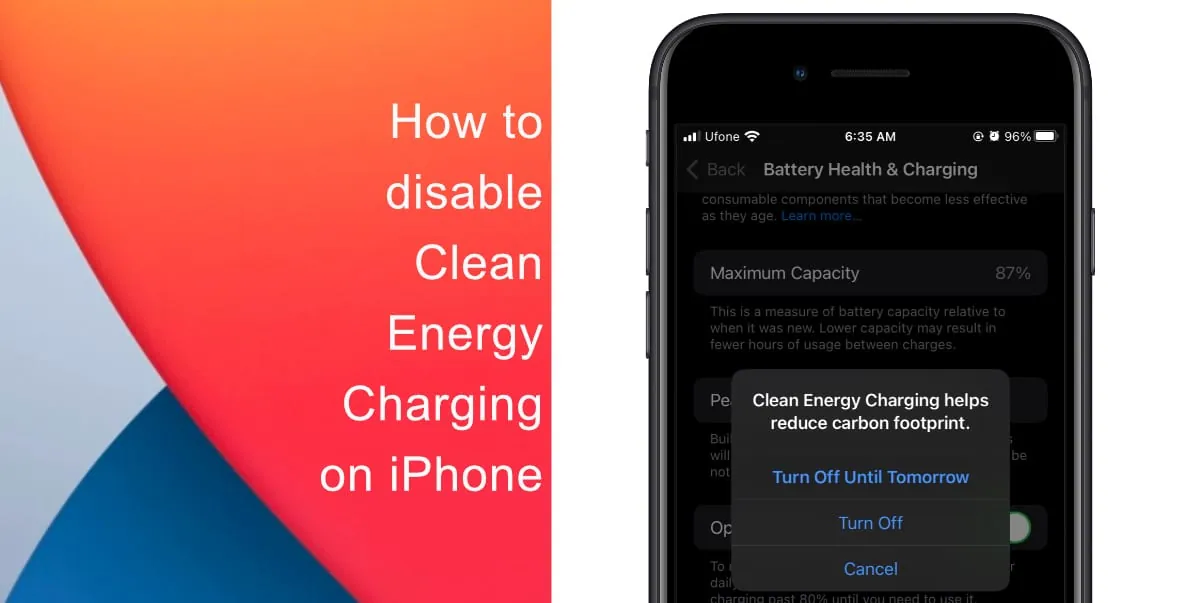 How To Disable Clean Energy Charging Feature On iPhone