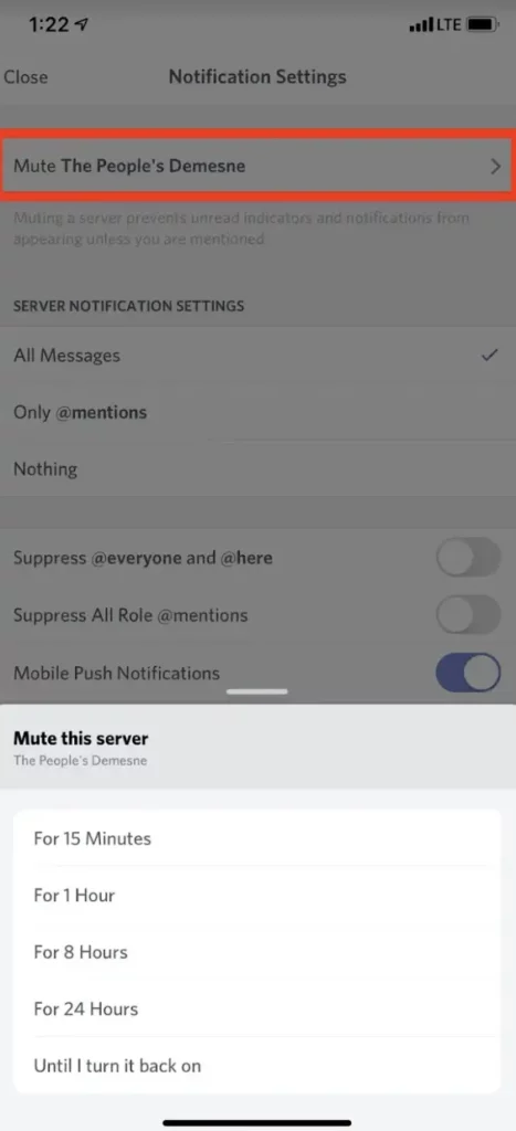 How To Hide Annoying Link Previews In Discord - Choose mute option 