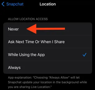 How To Freeze Your Location On Snapchat - never