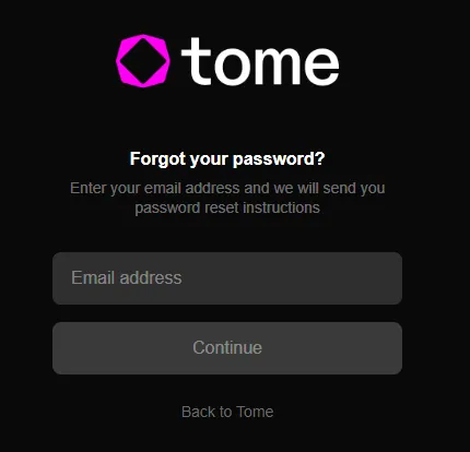 How To Login To Tome App - forgot password