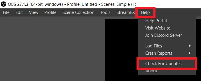 Fix Hotkeys Not Working In OBS Studio - check for updates