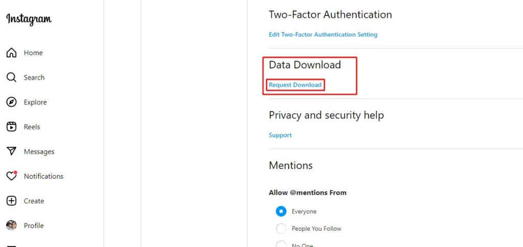 Use Instagram Data Download Tool_3