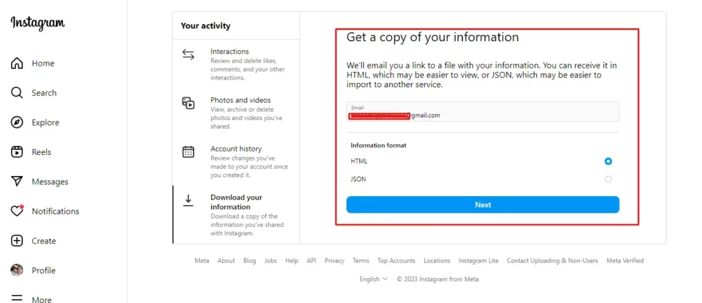 Use Instagram Data Download Tool_4