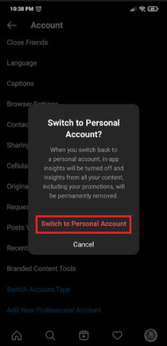How To fix Why Can't I Add Music to My Instagram Reels? switch to personal account