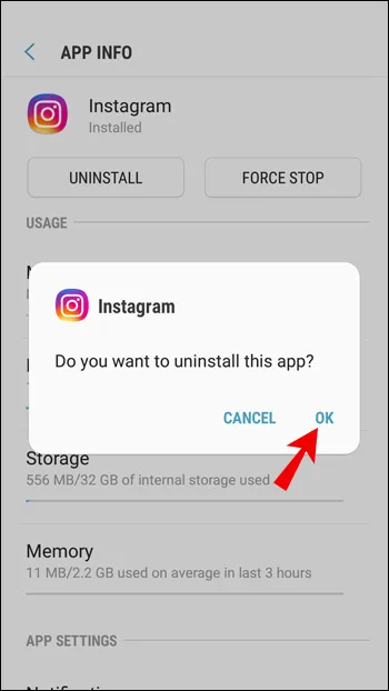 How To Fix Instagram Reels Not Working - uninstall app