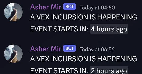 Vex Incursion Discord Bot