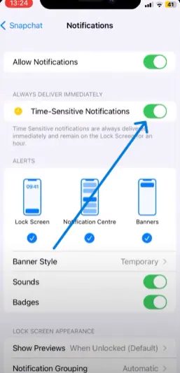 How To Turn Off Time Sensitive Notifications On Snapchat? iPhone Time sensitive notifications Toggle off