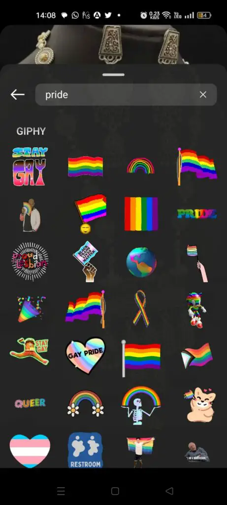 How To Use Pride Stickers In Instagram Stories? choose Stickers