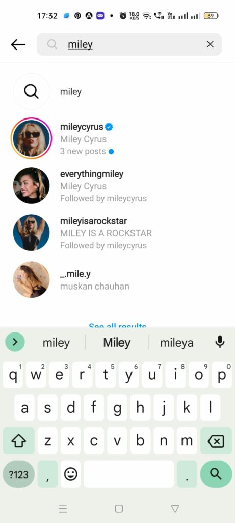 How To Unmute An Instagram Story?  Unmuting Via The Person’s Profile - Enter username