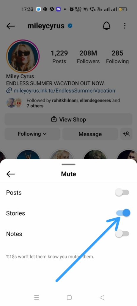 How To Unmute An Instagram Story?  Unmuting Via The Person’s Profile - off