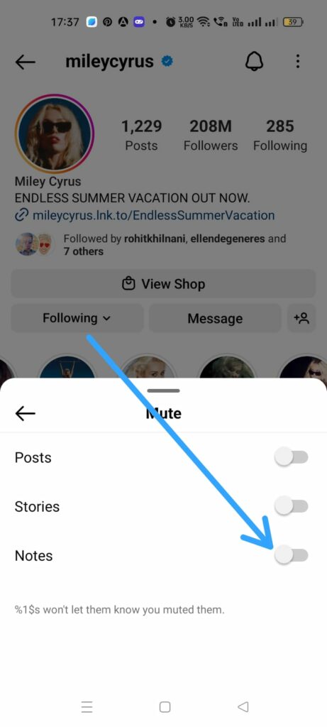 How To Unmute An Instagram Story?  How To Unmute Notes On Instagram? Toggle off