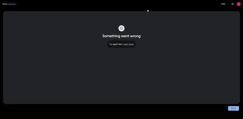 What Is Google Bard Not Working Error? 
