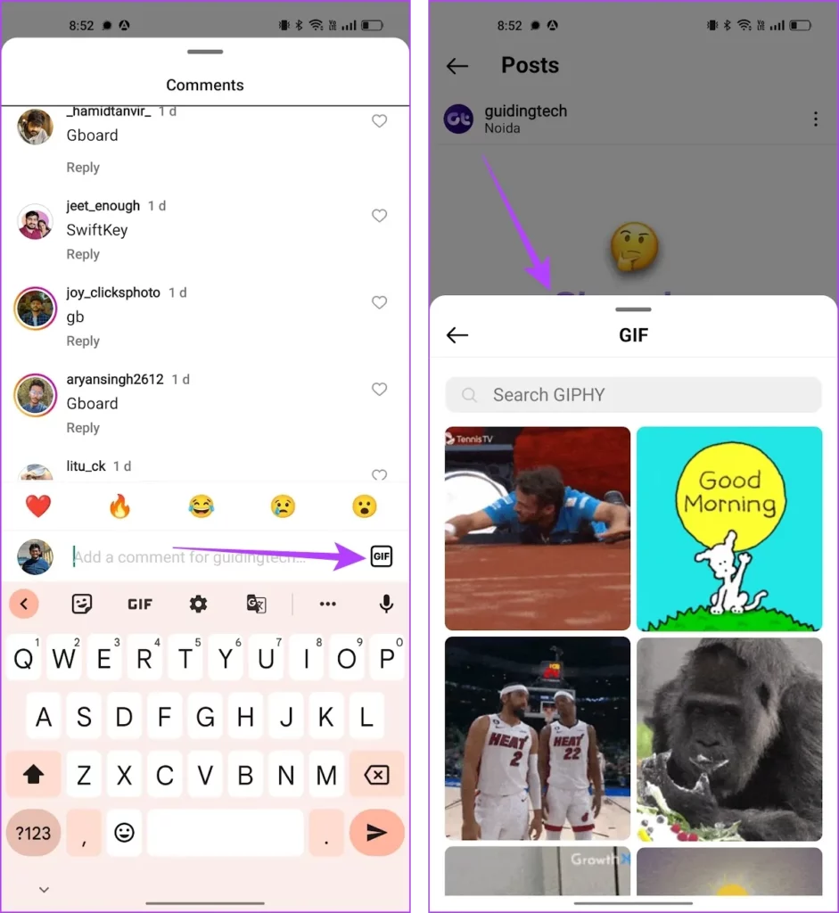 How To Post A GIF On Instagram Comment