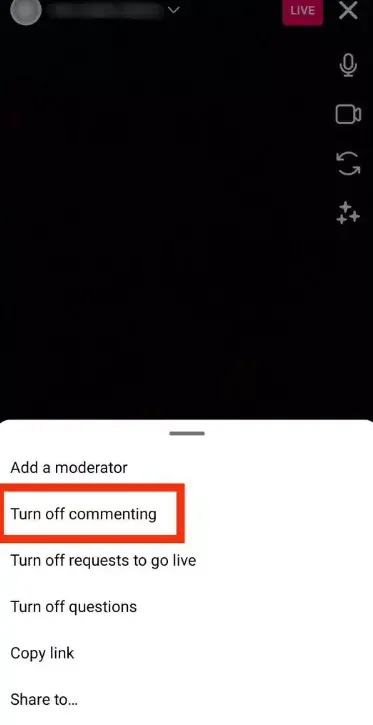 How To Hide Comments On Instagram Live - Turn off commenting