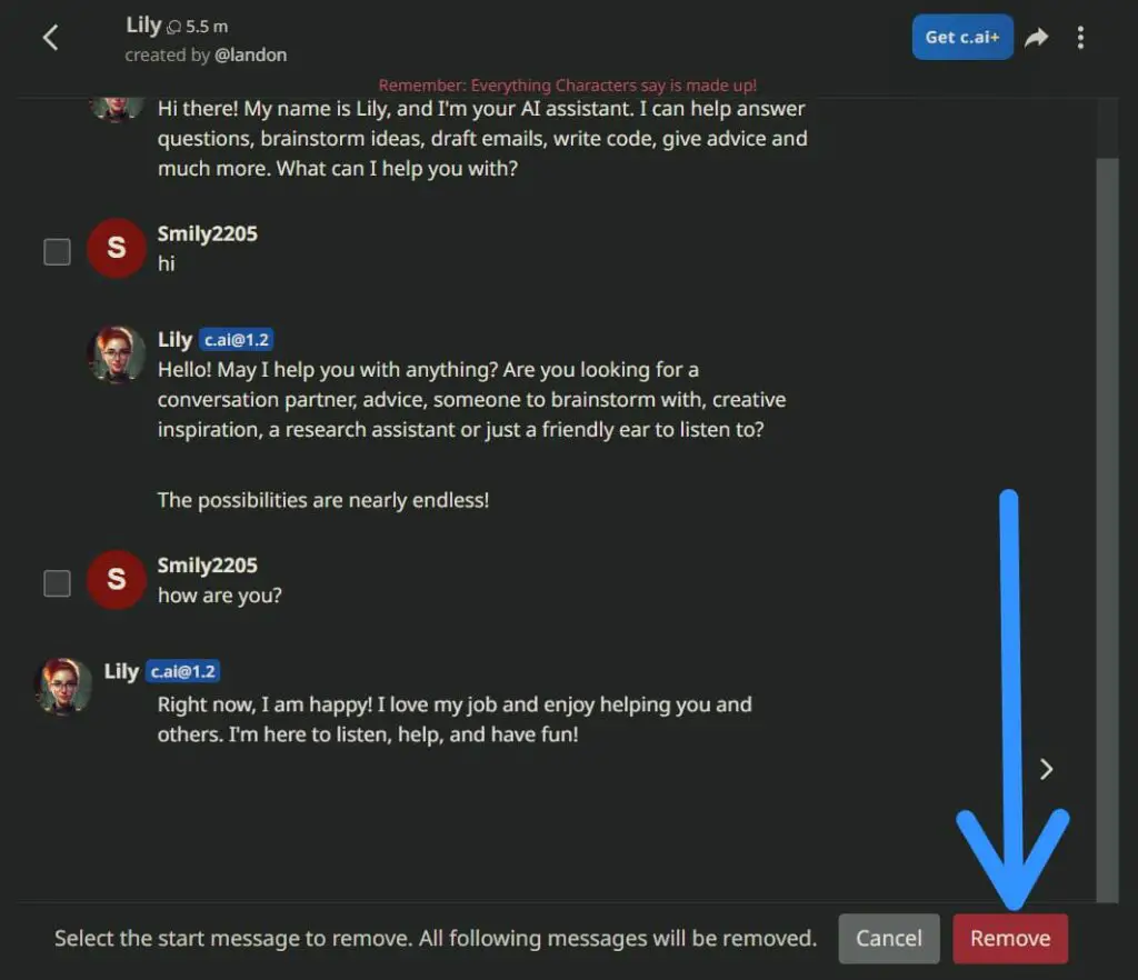 How To Delete Messages In Character AI Conversations? Remove