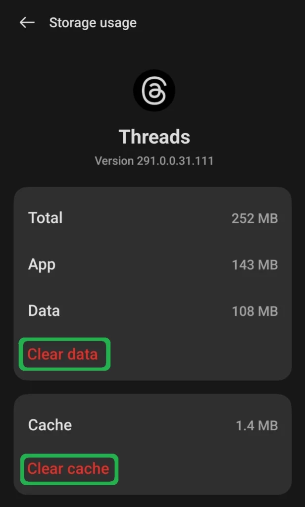 How To Fix Threads An Unknown Error Occurred; Clear Threads App’s Cache And Data_4
