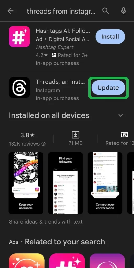 How To Fix Threads An Unknown Error Occurred; Update The Threads App_2