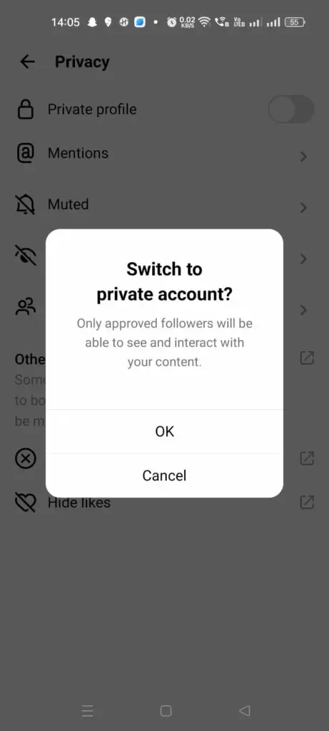 How To Make Threads Account Private - OK