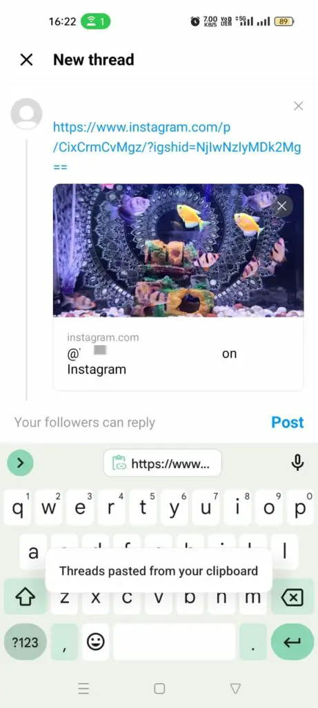 How To Share Your Instagram Post On Threads By Copy Link - Post it
