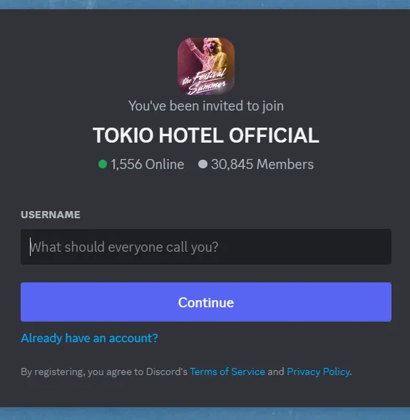 How To Join Tokio Hotel Discord Server Link